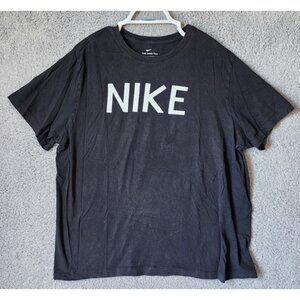 The Nike Tee Black Spellout Logo Graphic T Shirt Size XL 100% Cotton
